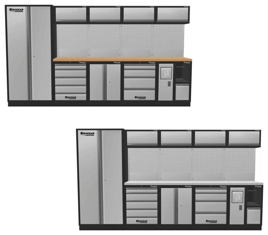 Mobilier d’atelier 5 éléments - Drakkar Equipement | Plan de travail HÊTRE ou INOX